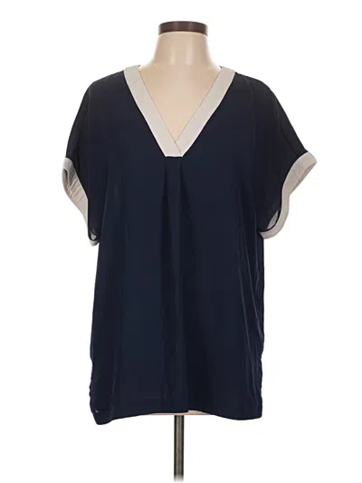 Pre-owned Chaus Short Sleeve Blouse In Blue