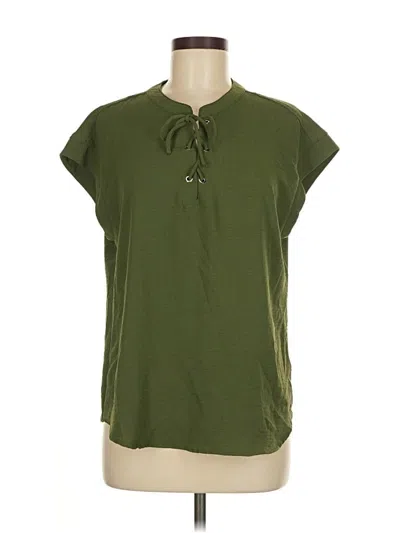 Pre-owned Chaus Short Sleeve Blouse In Green