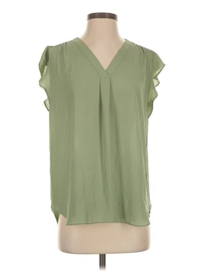 Pre-owned Chaus Short Sleeve Blouse In Green
