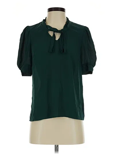 Pre-owned Chaus Short Sleeve Blouse In Green