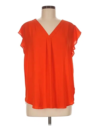 Pre-owned Chaus Short Sleeve Blouse In Orange