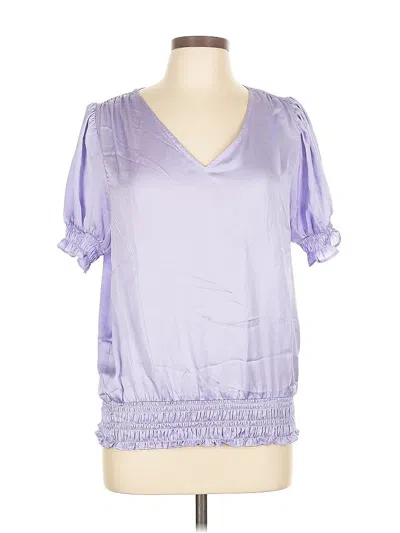 Pre-owned Chaus Short Sleeve Blouse In Purple