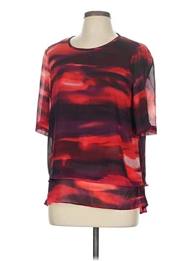 Pre-owned Chaus Short Sleeve Blouse In Red