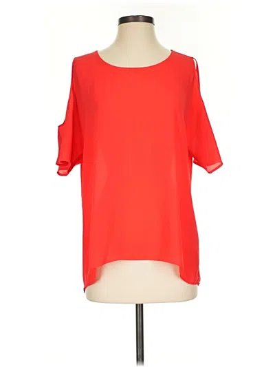 Pre-owned Chaus Short Sleeve Blouse In Red