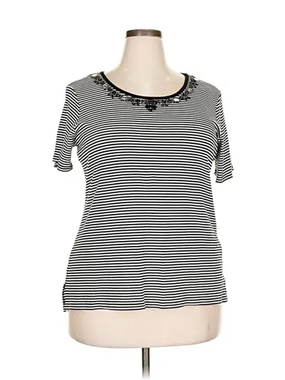 Pre-owned Chaus Short Sleeve Top Black Scoop Neck Tops