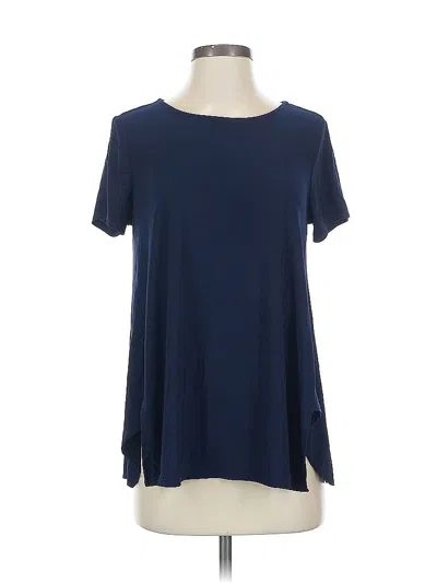Pre-owned Chaus Short Sleeve Top Blue Crew Neck Tops