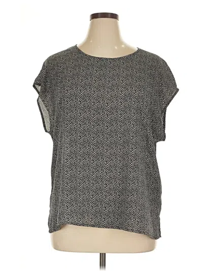 Pre-owned Chaus Short Sleeve Top Gray Crew Neck Tops