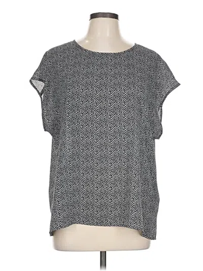 Pre-owned Chaus Short Sleeve Top Gray Graphic Pattern Boatneck Tops