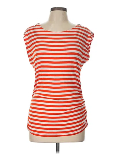 Pre-owned Chaus Short Sleeve Top Orange Boatneck Tops
