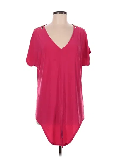 Pre-owned Chaus Short Sleeve Top Pink V-neck Tops