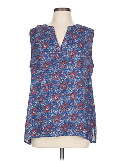 Pre-owned Chaus Sleeveless Blouse In Blue