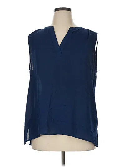 Pre-owned Chaus Sleeveless Blouse In Blue
