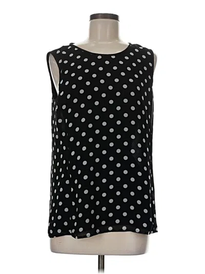 Pre-owned Chaus Sleeveless Top Black Polka Dots Pattern Boatneck Tops