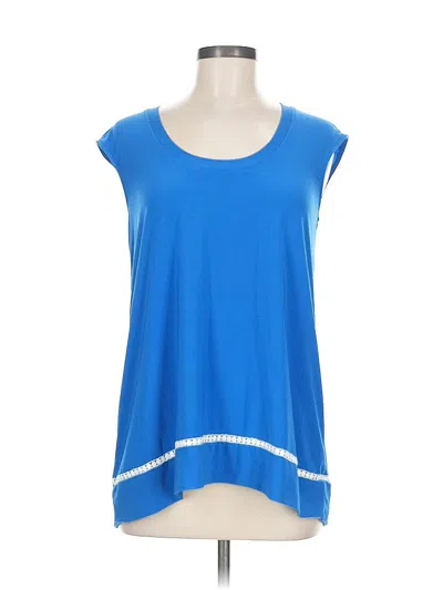 Pre-owned Chaus Sleeveless Top Blue Scoop Neck Tops