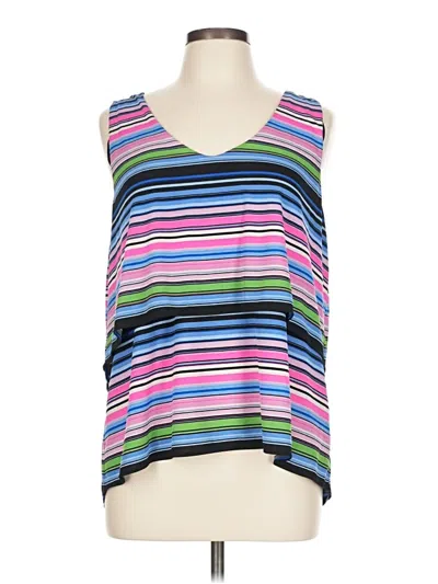 Pre-owned Chaus Sleeveless Top Blue Scoop Neck Tops