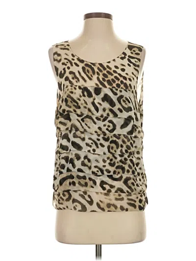 Pre-owned Chaus Sleeveless Top Tan Scoop Neck Tops