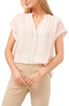 Chaus Split Neck Georgette Blouse In Pink