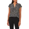 Chaus Split Neck Georgette Blouse In Multi