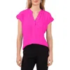 Chaus Split Neck Georgette Blouse In Pink