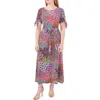 Chaus Split Sleeve Midi Dress In Multi