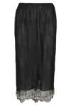 Chb Christian Boaro Black Embroidered Midi Skirt In Black