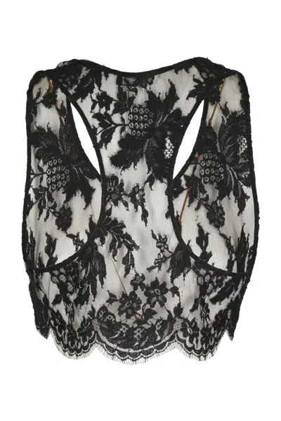 Chb Christian Boaro Black Lace Crop Top