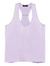 Chb Christian Boaro Racerback Satin Top In Purple