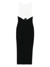 Chb Christian Boaro Two-tone Sleeveless Midi Dress In Black