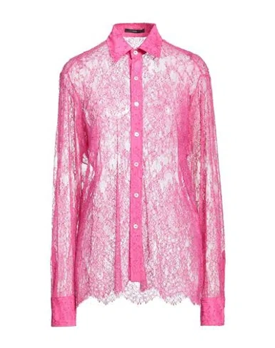 Chb Woman Shirt Fuchsia Size S Viscose, Nylon, Polyester In Pink