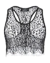 Chb Woman Top Black Size 6 Viscose, Polyamide In Black