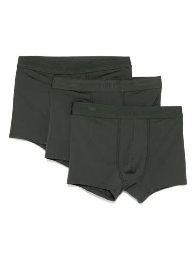 Che Mens Pine Green Elasticated-waistband Pack Of Three Stretch-woven Trunks