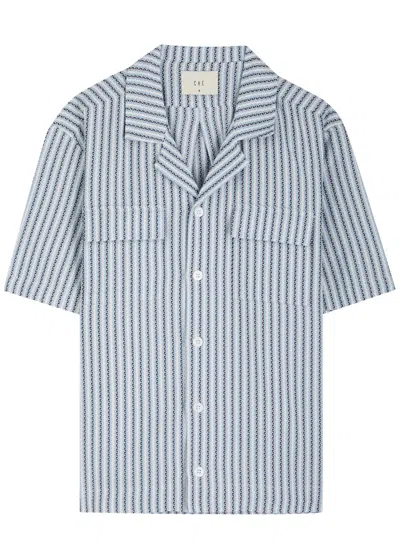 Che Abelardo Striped-jacquard Cotton-blend Shirt In Light Blue