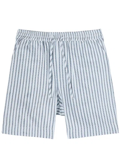 Che Abelardo Striped-jacquard Cotton-blend Shorts In Light Blue