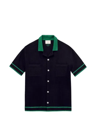 Che Armando Contrast-trim Towelling Shirt In Black