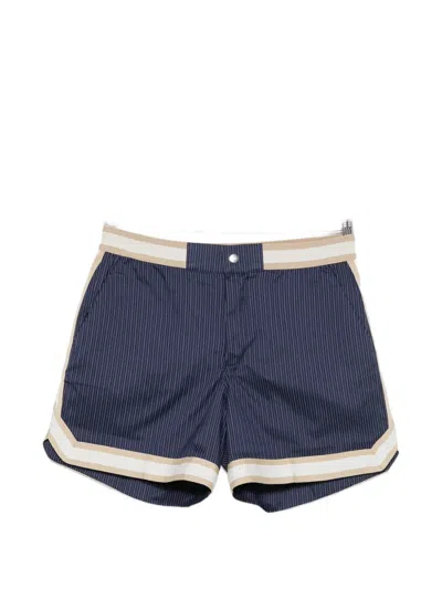 Che Baller Pinstriped Swim Shorts In Blue