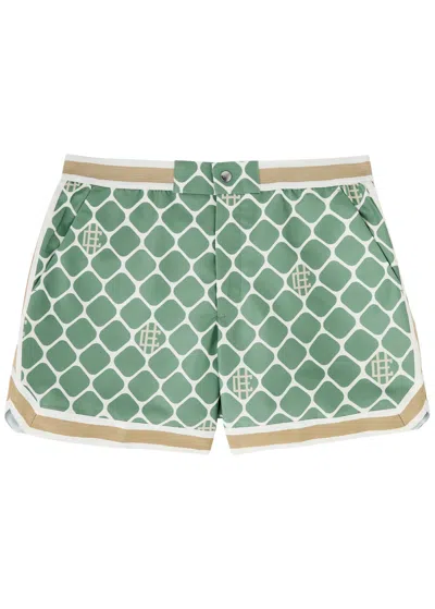 Che Baller Printed Nylon Swim Shorts In Green