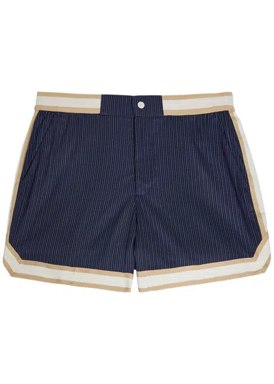 Che Baller Striped Woven Swim Shorts In Blue