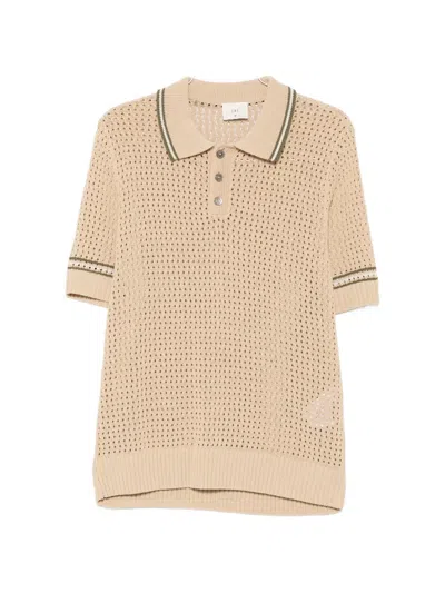 Che Bennett Knitted Polo Shirt In Brown