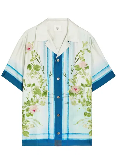 Che Bloom Floral-print Silk Shirt In Blue