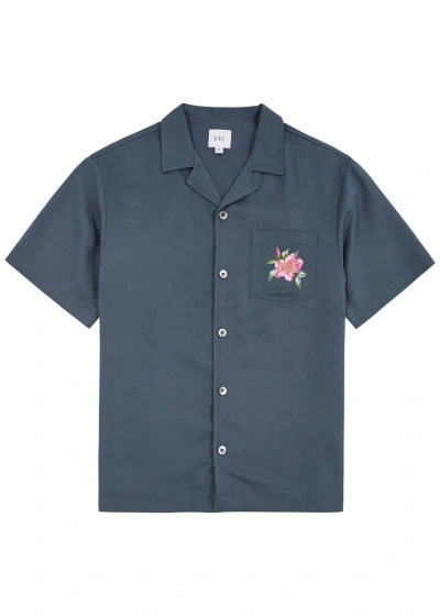 Che Breeze Logo-embroidered Twill Shirt In Navy