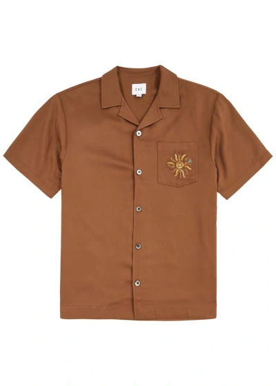 Che Breeze Logo-embroidered Twill Shirt In Orange