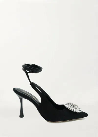 Che By Chelsey Women's Alena Pump Sandal In Black Satin