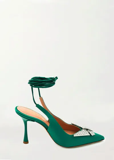 Che By Chelsey Women's Alena Pump Sandal In Green Satin Butterfly In Multi