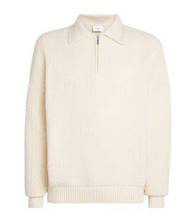 Che Ché Cotton Orson Quarter-zip Sweater In Animal Print