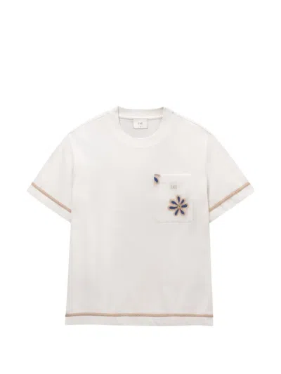 Che Daisel Embroidered-pocket T-shirt In White