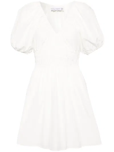 Che Draped Cotton-silk Blend Dress In White