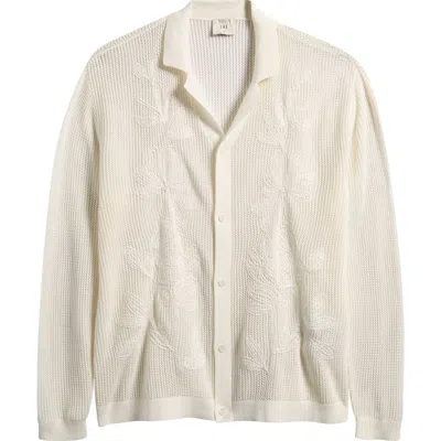 Che Ché Feriando Long Sleeve Floral Cotton Knit Camp Shirt In Multi