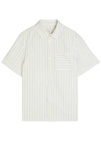 Che Franklin Striped Cotton And Linen-blend Shirt In Ivory