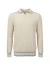 Che Jude Ribbed-knit Polo Sweater In White