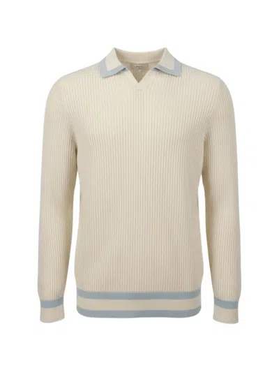 Che Jude Ribbed-knit Polo Sweater In White